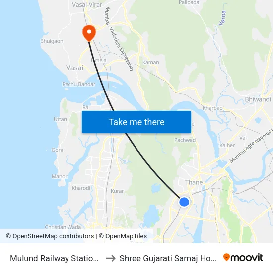 Mulund Railway Station (W) to Shree Gujarati Samaj Hospital map