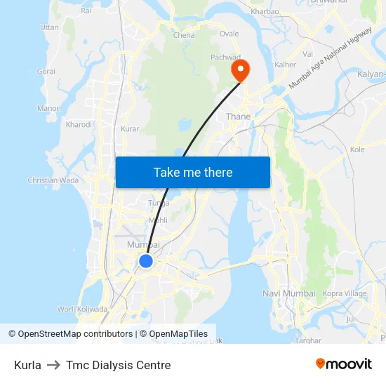 Kurla to Tmc Dialysis Centre map