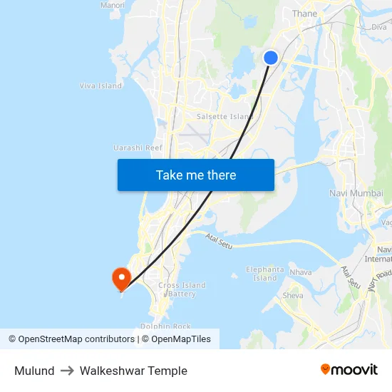 Mulund to Walkeshwar Temple map