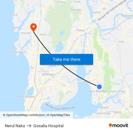 Nerul Naka to Gosalia Hospital map