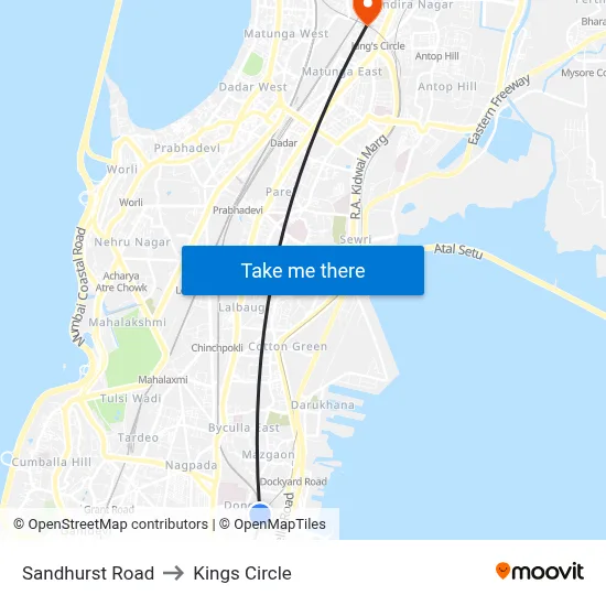 Sandhurst Road to Kings Circle map