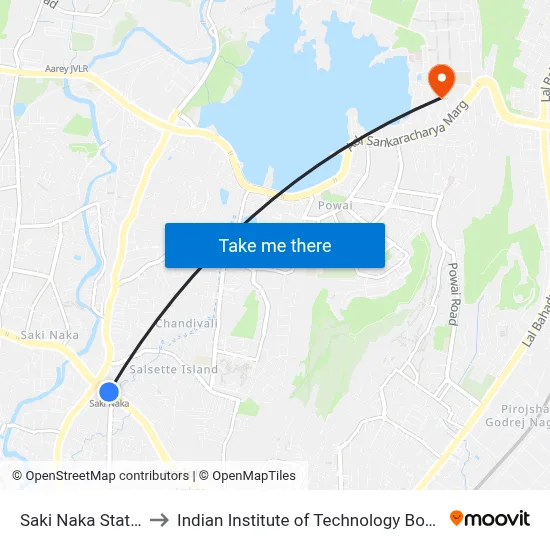 Saki Naka Station to Indian Institute of Technology Bombay map