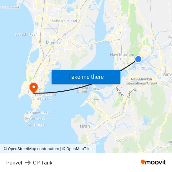 Panvel to CP Tank map