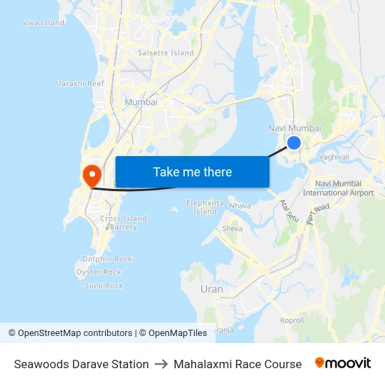 Seawoods Darave Station to Mahalaxmi Race Course map