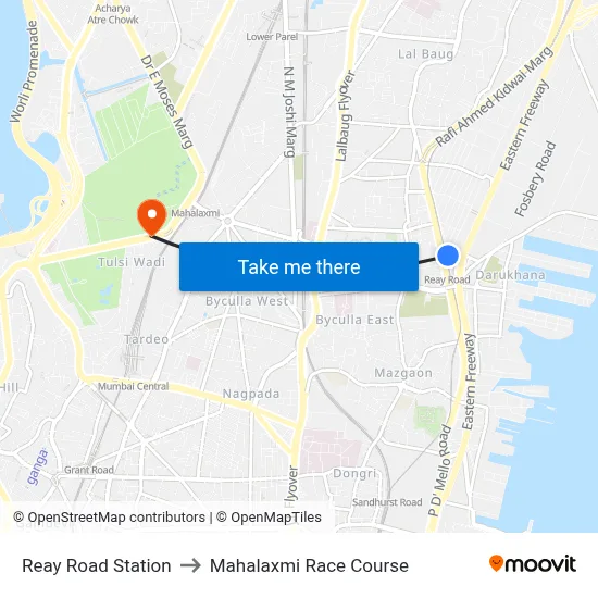 Reay Road Station to Mahalaxmi Race Course map