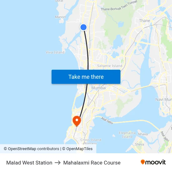 Malad West Station to Mahalaxmi Race Course map