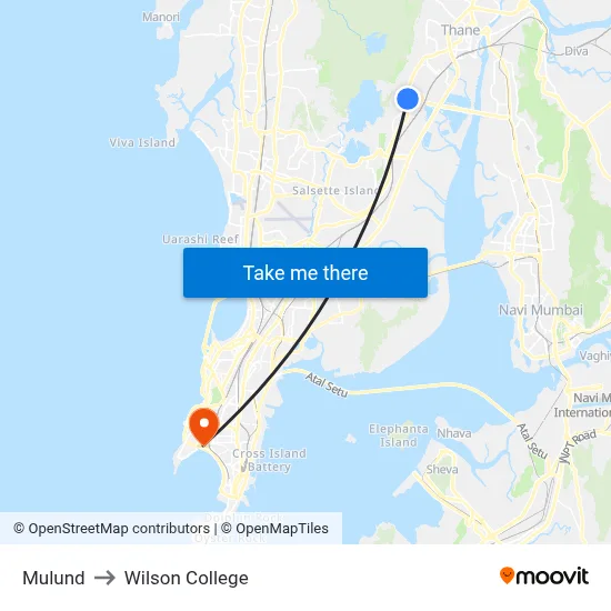 मुलुंड to विल्सन कॉलेज map