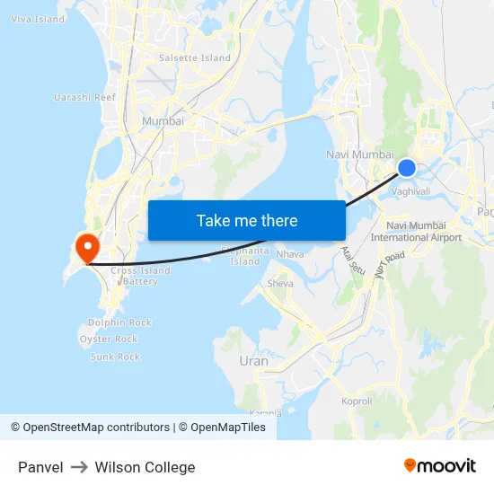 पनवेल to विल्सन कॉलेज map