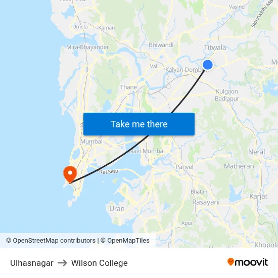 Ulhasnagar to Wilson College map