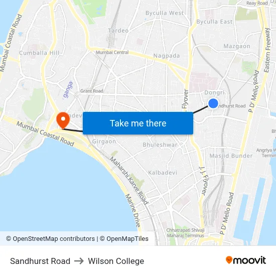 Sandhurst Road to Wilson College map