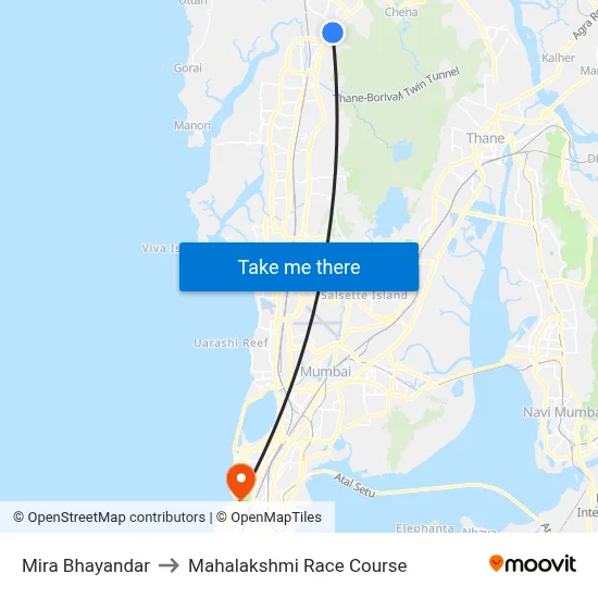 Mira Bhayandar to Mahalakshmi Race Course map