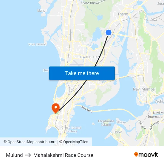 Mulund to Mahalakshmi Race Course map