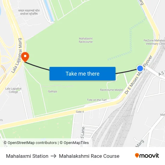 Mahalaxmi Station to Mahalakshmi Race Course map