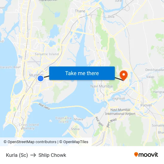 Kurla (Sc) to Shlip Chowk map
