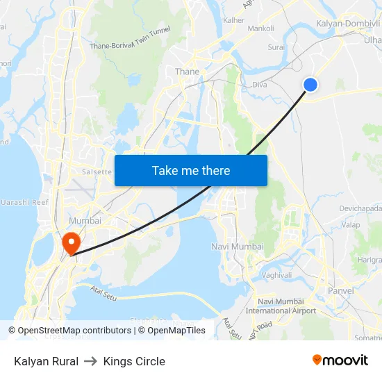 Kalyan Rural to Kings Circle map
