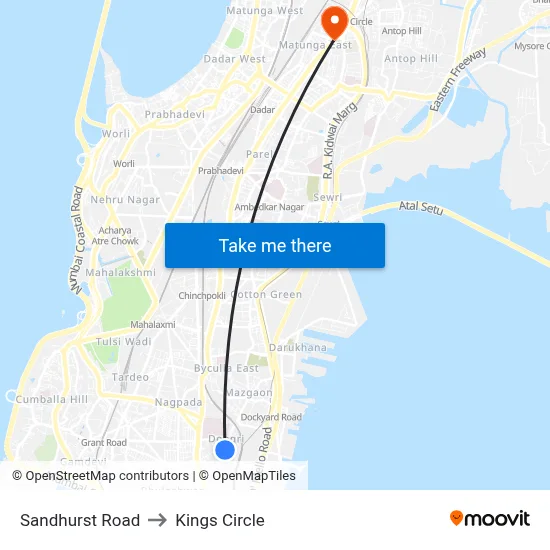 Sandhurst Road to Kings Circle map
