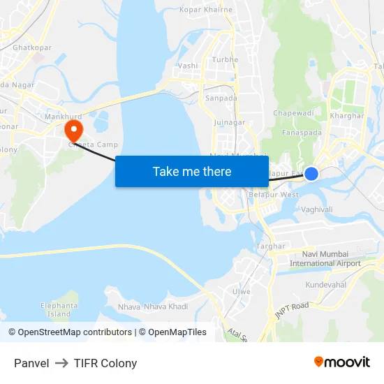 Panvel to TIFR Colony map