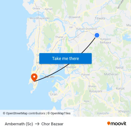 अम्बरनाथ (अनु) to चोर बाजार map
