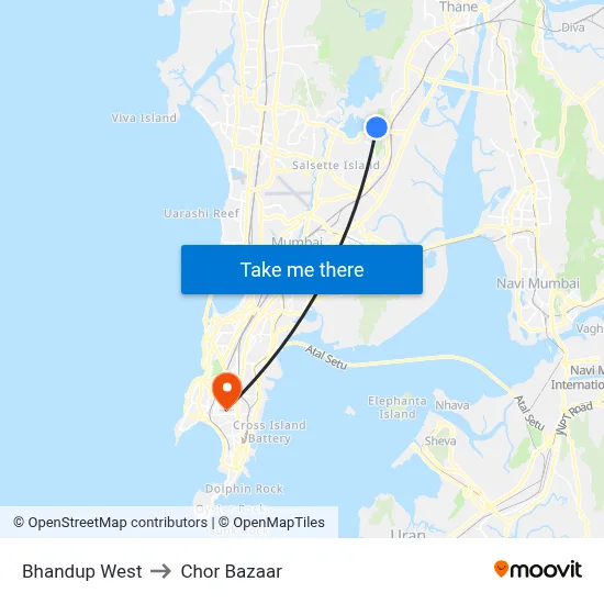 भांदुप पश्चिम to चोर बाजार map