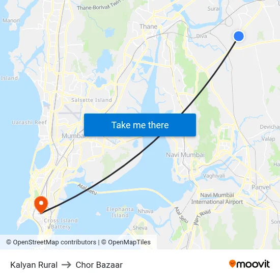 कल्याण ग्रामीण to चोर बाजार map