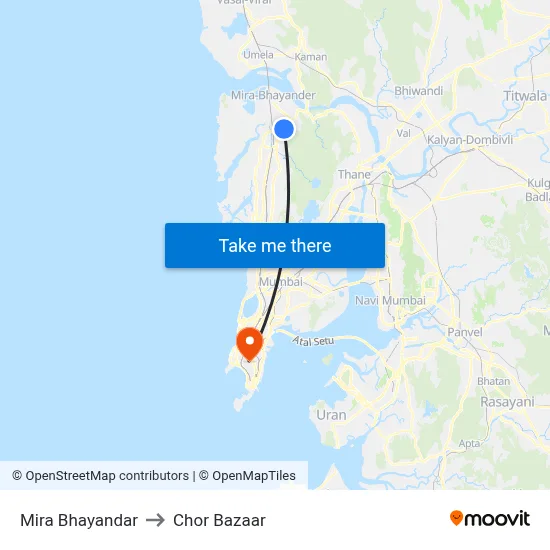 Mira Bhayandar to Chor Bazaar map