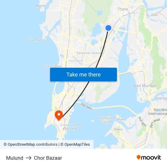 Mulund to Chor Bazaar map