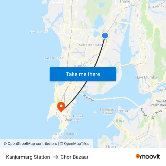 कांजुरमार्ग स्टेशन to चोर बाजार map