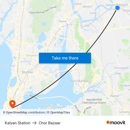 Kalyan Station to Chor Bazaar map