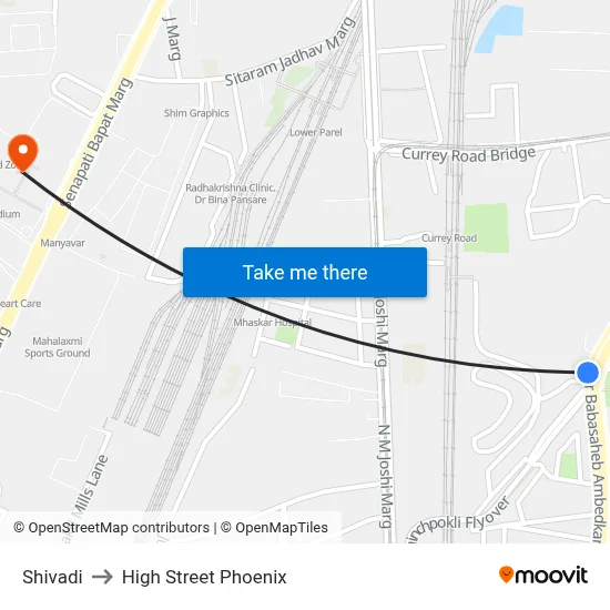 Shivadi to High Street Phoenix map