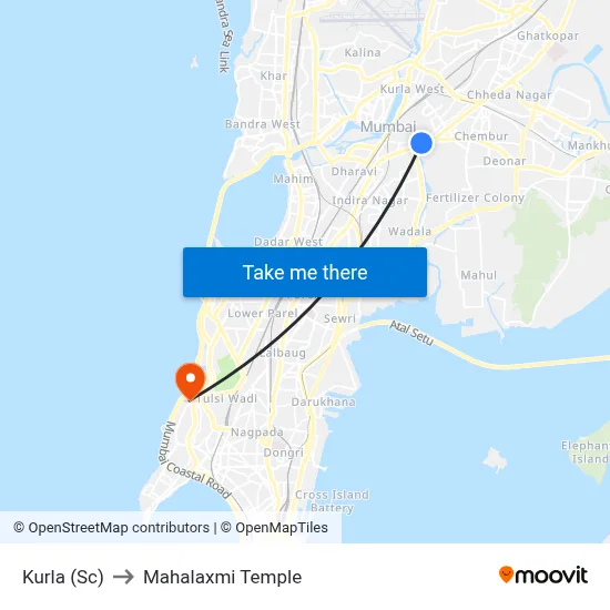 Kurla (Sc) to Mahalaxmi Temple map