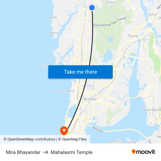 Mira Bhayandar to Mahalaxmi Temple map