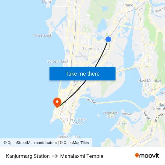 Kanjurmarg Station to Mahalaxmi Temple map