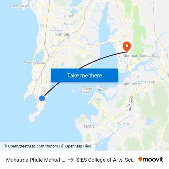 Mahatma Phule Market (Crawford Market) to SIES College of Arts, Science & Commerce map