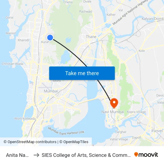 Anita Nagar to SIES College of Arts, Science & Commerce map