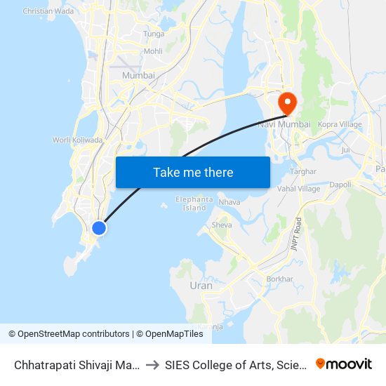 Chhatrapati Shivaji Maharaj Terminus (Railway Accident Court) to SIES College of Arts, Science & Commerce map