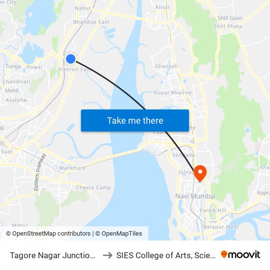 Tagore Nagar Junction G.R.Jolly Marg to SIES College of Arts, Science & Commerce map