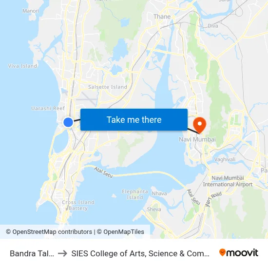 Bandra Talao to SIES College of Arts, Science & Commerce map