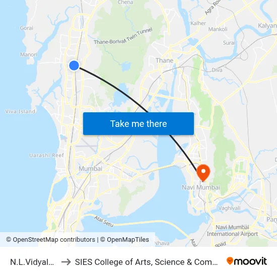N.L.Vidyalaya to SIES College of Arts, Science & Commerce map