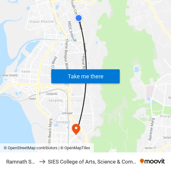 Ramnath Solar to SIES College of Arts, Science & Commerce map