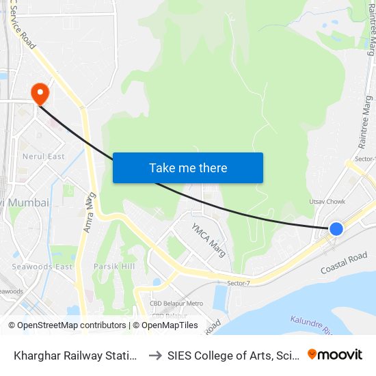 Kharghar Railway Station / Belpada Gaon to SIES College of Arts, Science & Commerce map