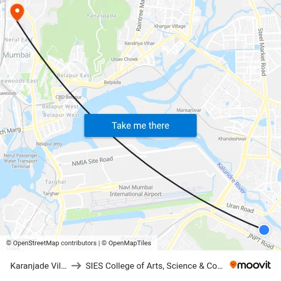 Karanjade Village to SIES College of Arts, Science & Commerce map