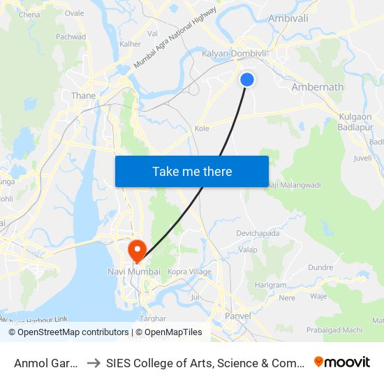 Anmol Garden to SIES College of Arts, Science & Commerce map