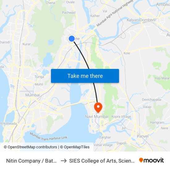 Nitin Company to SIES College of Arts, Science & Commerce map