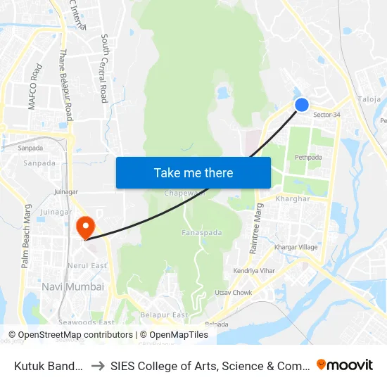Kutuk Bandhan to SIES College of Arts, Science & Commerce map