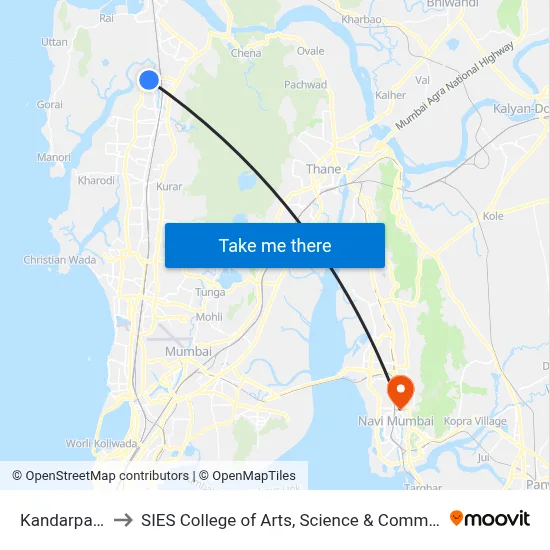 Kandarpada to SIES College of Arts, Science & Commerce map