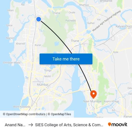 Anand Nagar to SIES College of Arts, Science & Commerce map