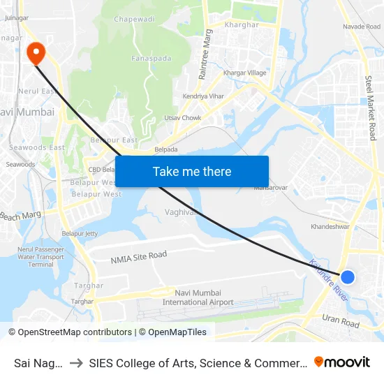 Sai Nagar to SIES College of Arts, Science & Commerce map
