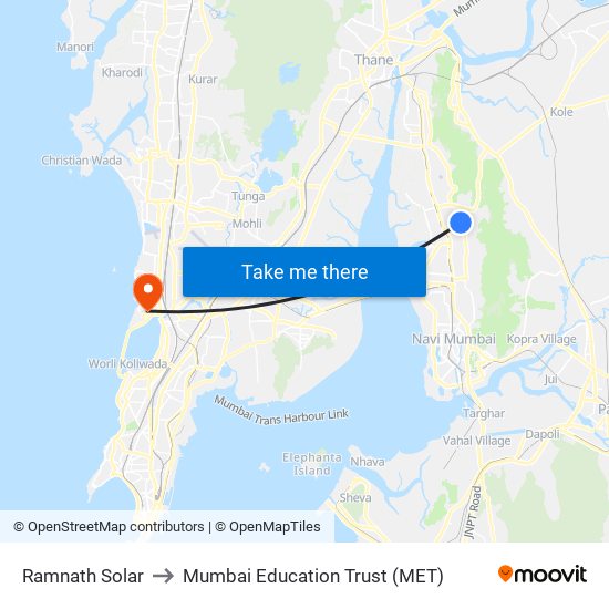 Ramnath Solar to Mumbai Education Trust (MET) map