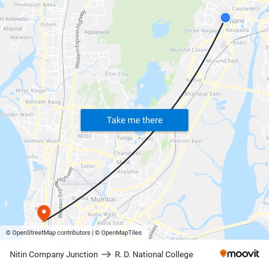 Nitin Company Junction to R. D. National College map