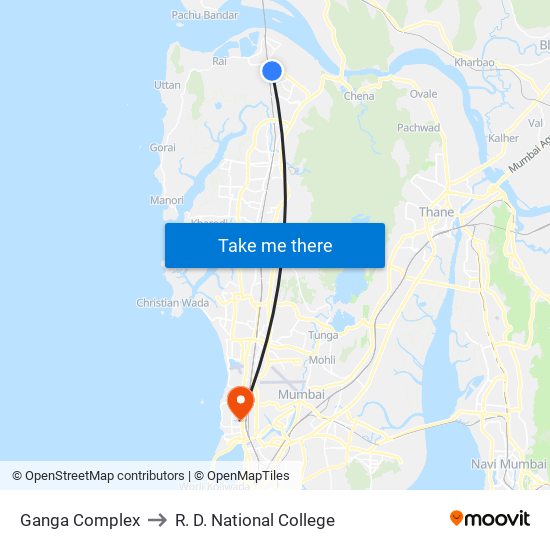 Ganga Complex to R. D. National College map